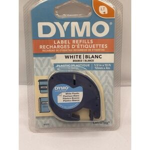 Genuine Dymo‎ LT LetraTag 91331 Plastic Label Refill Tape 1/2" W X 13' L  White